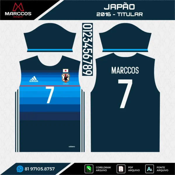 Arte Vetor Camisa Japão Titular 2016 Arte Vetor Camisa Japão Titular 2016
