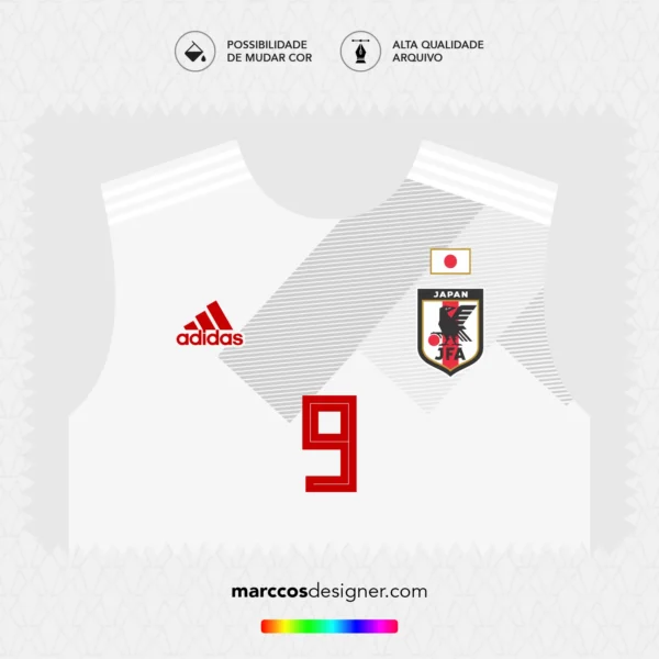 Arte Vetor Camisa Japão Reserva 2018.2019