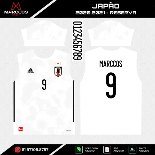 Arte Vetor Camisa Japão Reserva 2020.2021 Arte Vetor Camisa Japão Reserva 2020.2021