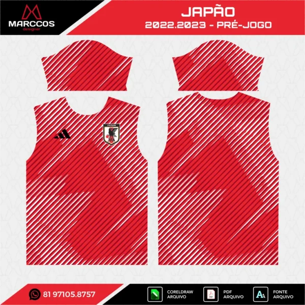Arte Vetor Camisa Japão Pré-Jogo 2022.2023 Arte Vetor Camisa Japão Pré-Jogo 2022.2023