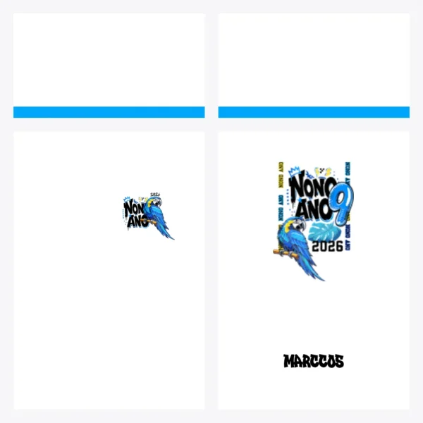 Arte Vetor Camisa Nono Ano Arara - MD089 Arte Vetor Camisa Nono Ano Arara - MD089