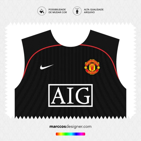 Arte Vetor Camisa Manchester United Reserva 2007.2008