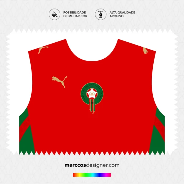 Arte Vetor Camisa Marrocos Titular 2026.2027