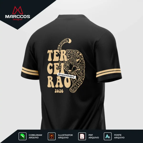 Arte Vetor Camisa Terceirão Onça - MD101