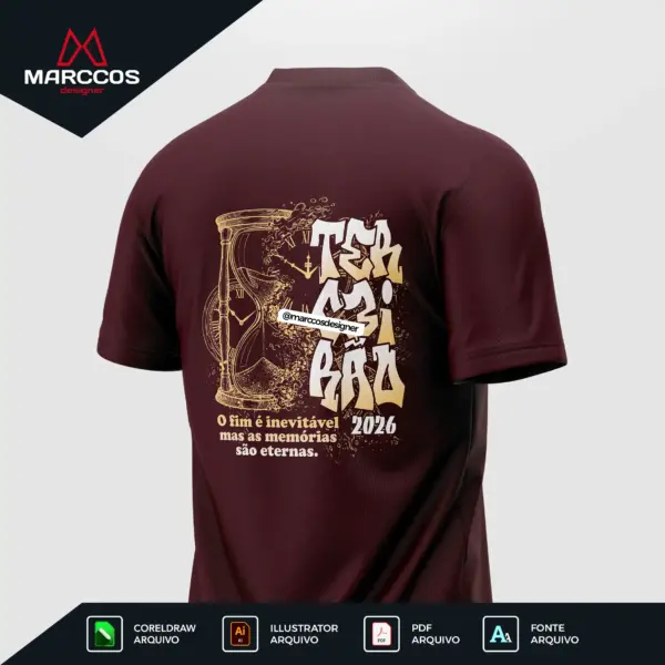 Arte Vetor Camisa Terceirão Ampulheta e Relógio - MD103