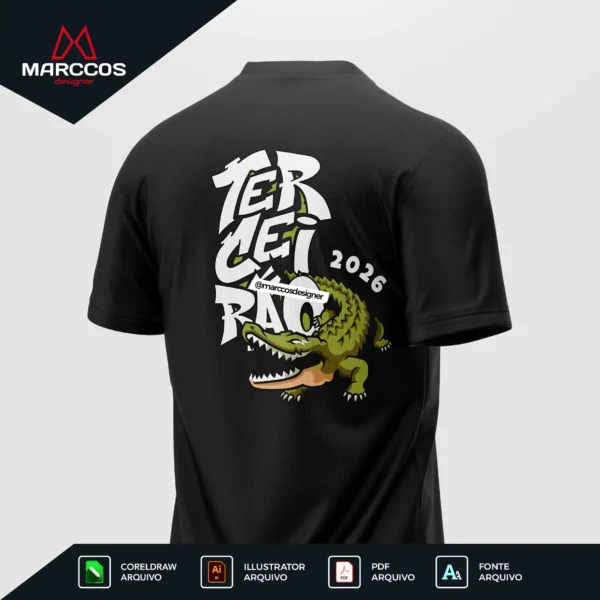 Arte Vetor Camisa Terceirão Crocodilo - MD093