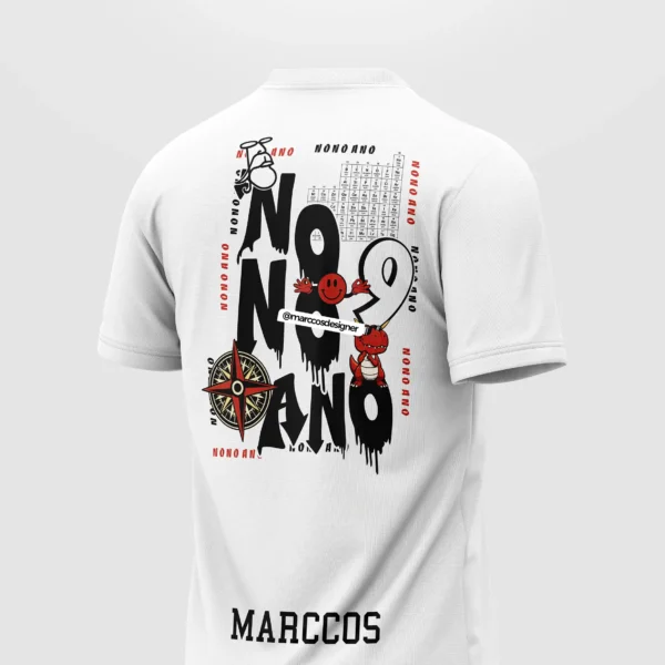 Arte Vetor Camisa Nono Ano Dinossauro e Bússola - MD096 Arte Vetor Camisa Nono Ano Dinossauro e Bússola - MD096