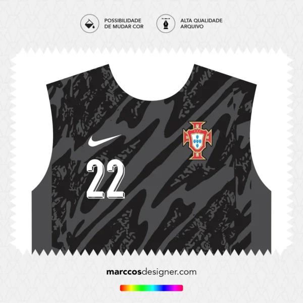 Arte Vetor Camisa Portugal Goleiro 2024.2025