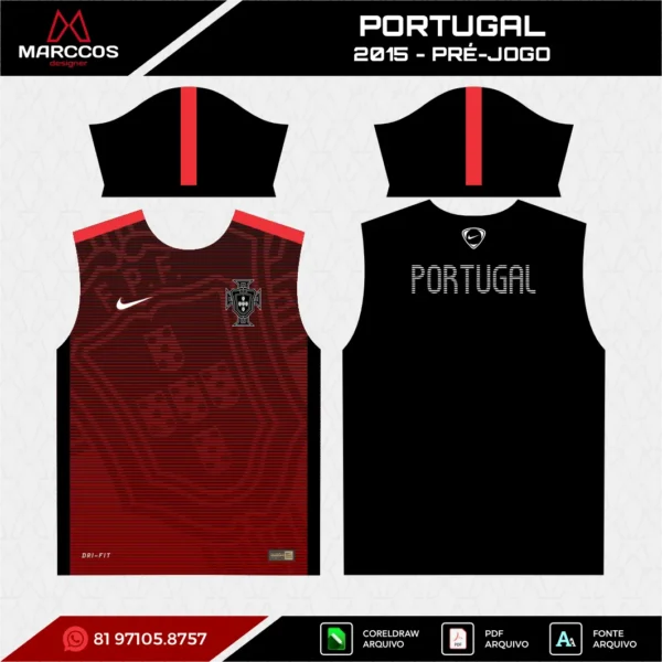 Arte Vetor Camisa Portugal Pré-Jogo 2015 Arte Vetor Camisa Portugal Pré-Jogo 2015