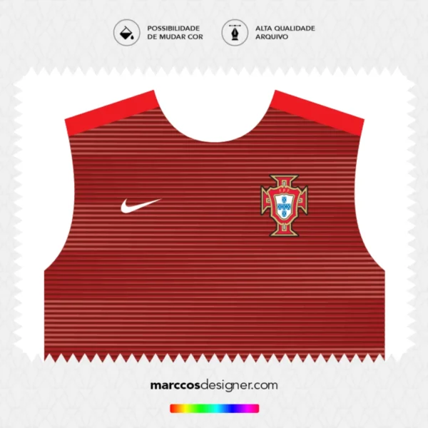 Arte Vetor Camisa Portugal Pré-Jogo 2016.2017