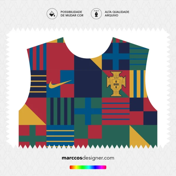 Arte Vetor Camisa Portugal Pré-Jogo 2022.2023