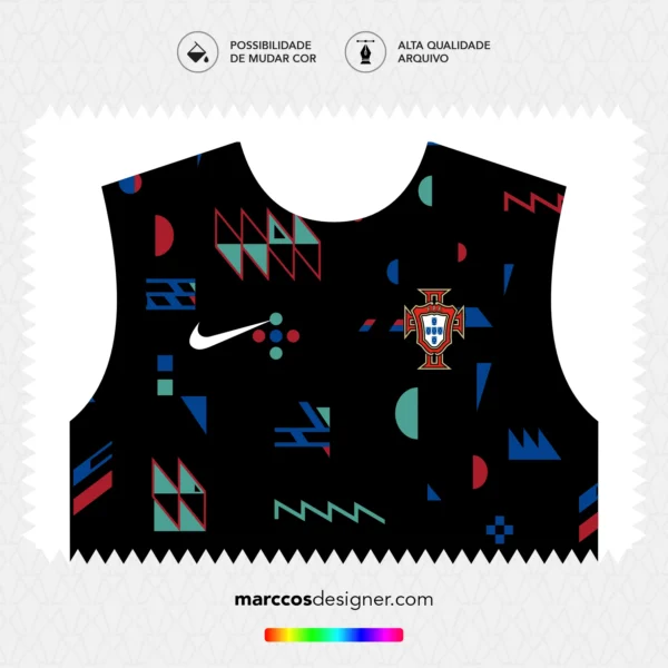 Arte Vetor Camisa Portugal Pré-Jogo 2024.2025