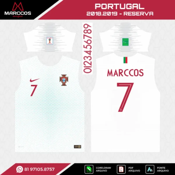 Arte Vetor Camisa Portugal Reserva 2018.2019 Arte Vetor Camisa Portugal Reserva 2018.2019