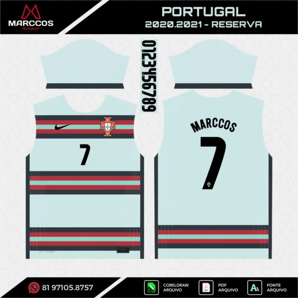 Arte Vetor Camisa Portugal Reserva 2020.2021 Arte Vetor Camisa Portugal Reserva 2020.2021