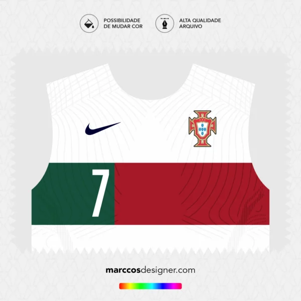 Arte Vetor Camisa Portugal Reserva 2022.2023