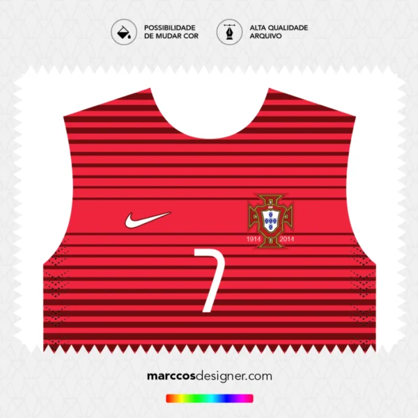 Arte Vetor Camisa Portugal Titular 2014.2015