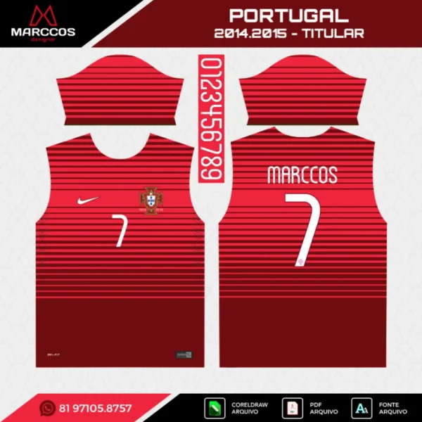 Arte Vetor Camisa Portugal Titular 2014.2015 Arte Vetor Camisa Portugal Titular 2014.2015