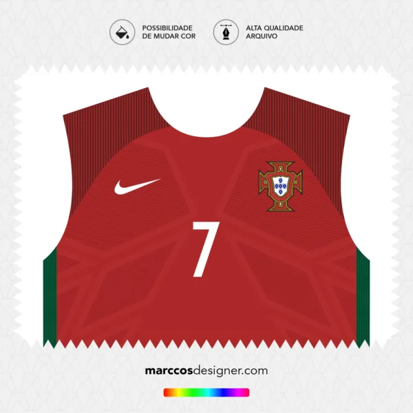 Arte Vetor Camisa Portugal Titular 2016.2017