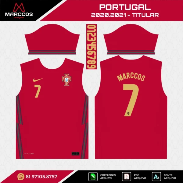 Arte Vetor Camisa Portugal Titular 2020.2021 Arte Vetor Camisa Portugal Titular 2020.2021