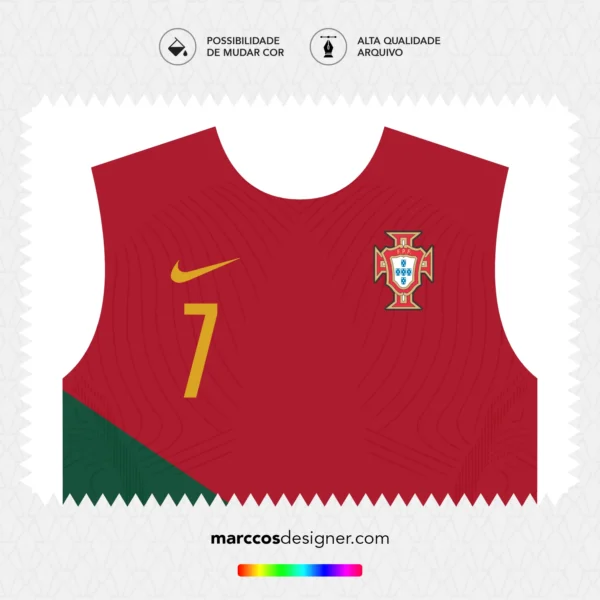 Arte Vetor Camisa Portugal Titular 2022.2023